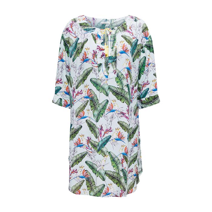 Robe Tunique À Imprimé Tropical