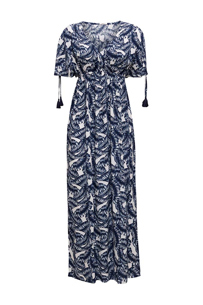 Robe De Plage Maxi Longueur À Imprimé À Feuilles