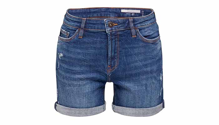 Short En Jean À Effets Usés