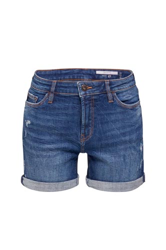 Short En Jean À Effets Usés