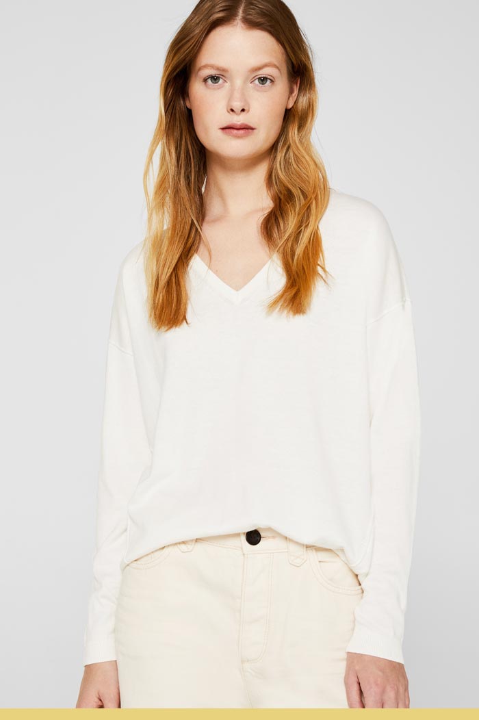 Pull Over Col V Coton Bio