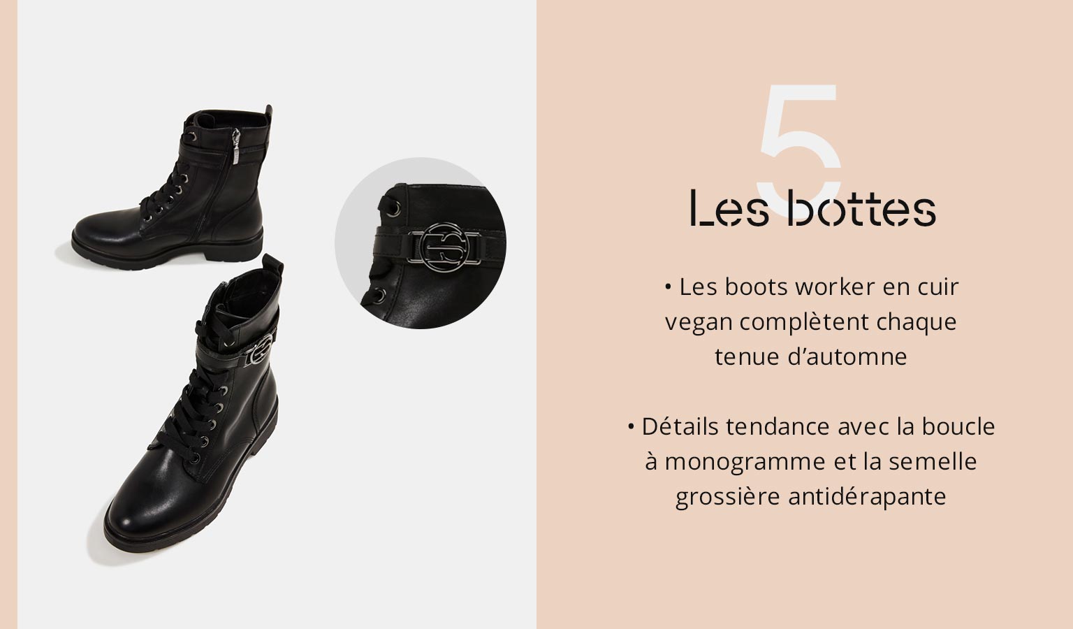 Bottes De Style Worker En Similicuir