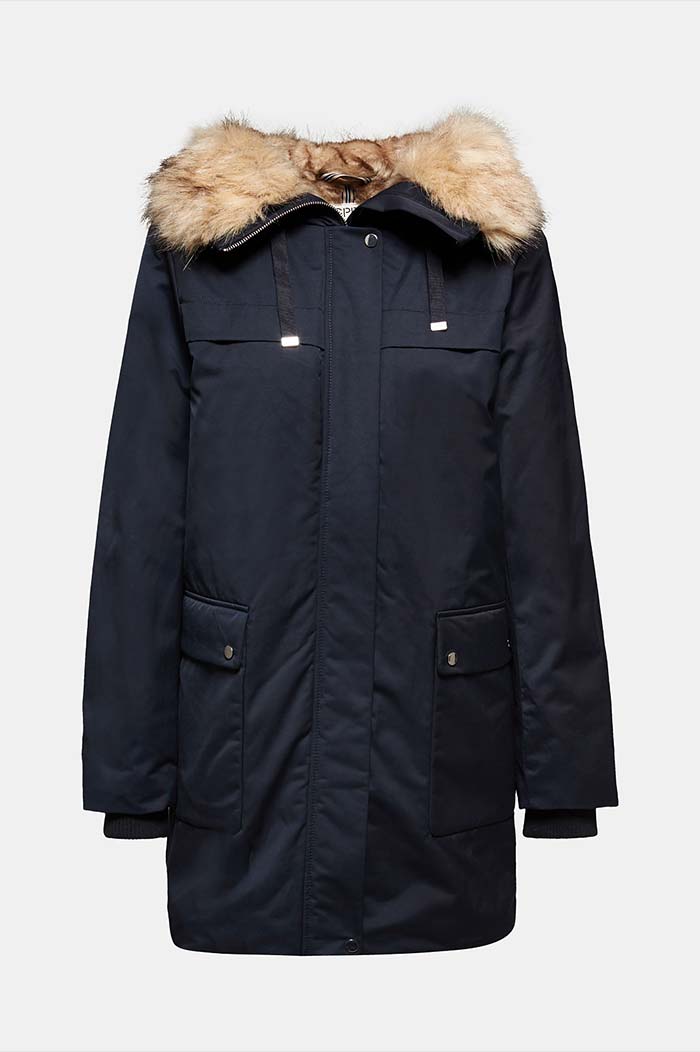 Parka À Capuche Ornée De Fourrure Synthétique