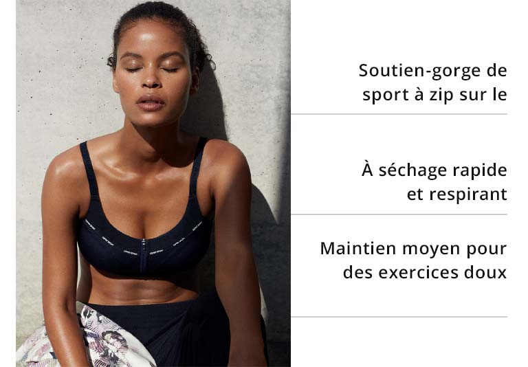 Soutien-gorge de sport à zip sur le devant 