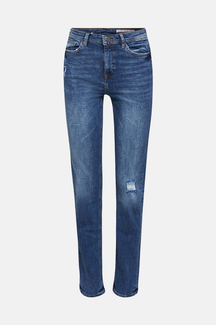 Stretch Jeans Mit Used Effekten