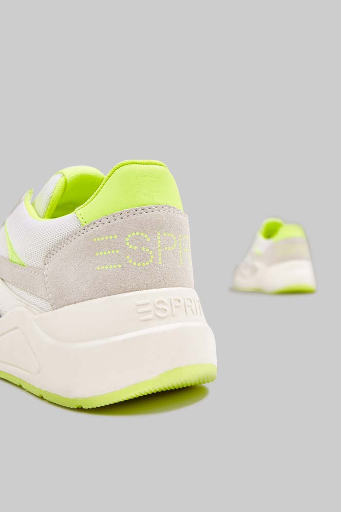 Leder Mix Sneaker Mit Neon Details