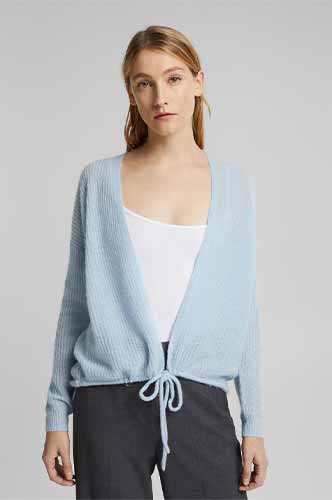 Mit Wolle Und Alpaka Cardigan Mit Kordel