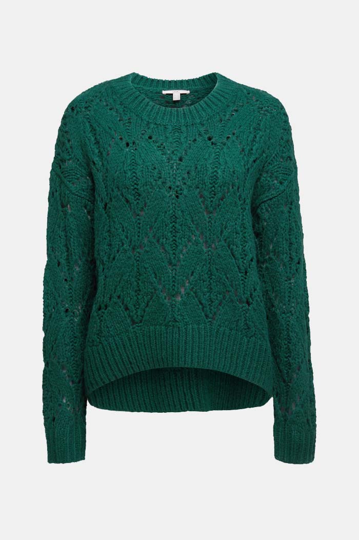 Mit Wolle Pointelle Pullover