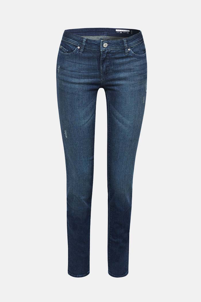 Stretch Jeans Mit Used Effekten