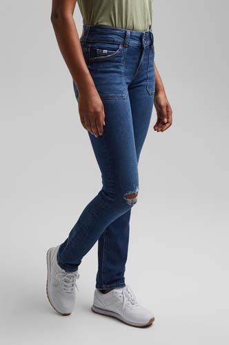 Destroyed 2 Knopf Jeans Mit Organic Cotton