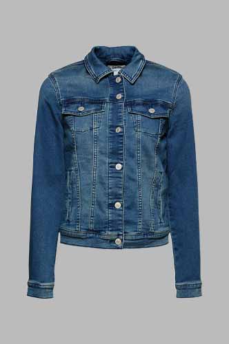 Veste En Jean En Matière Jogging Effet Denim Toute Douce