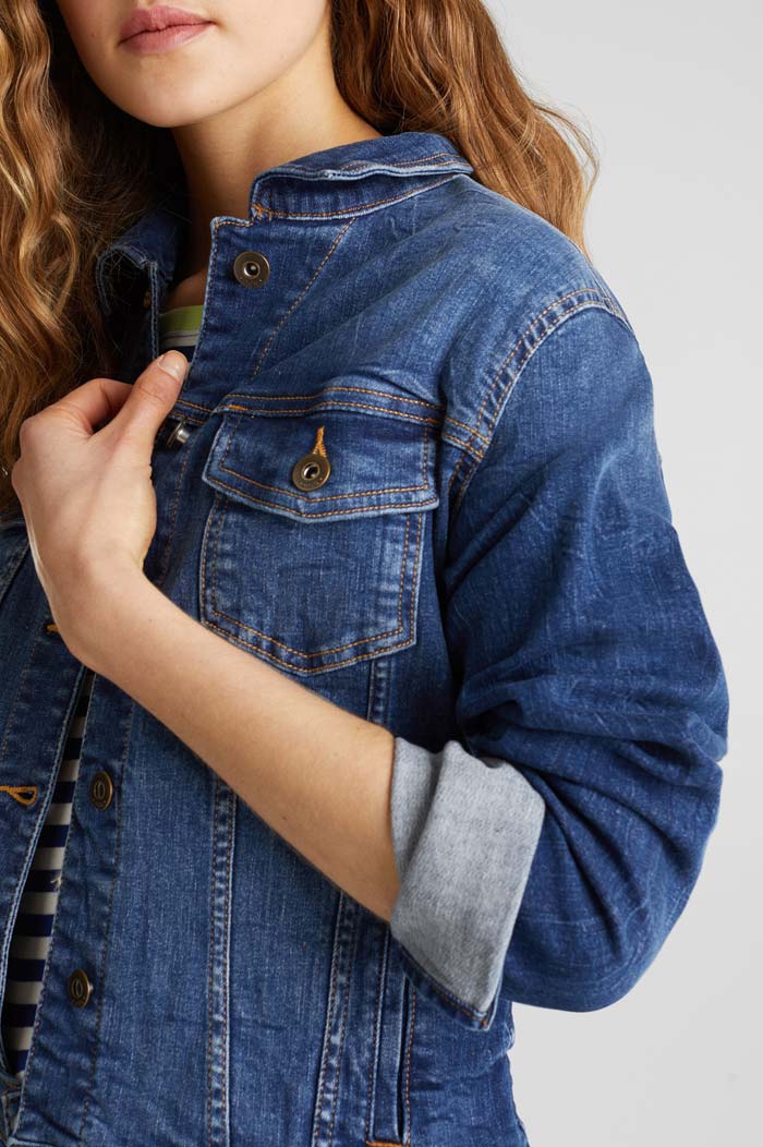 Veste En Jean Au Look Délavé