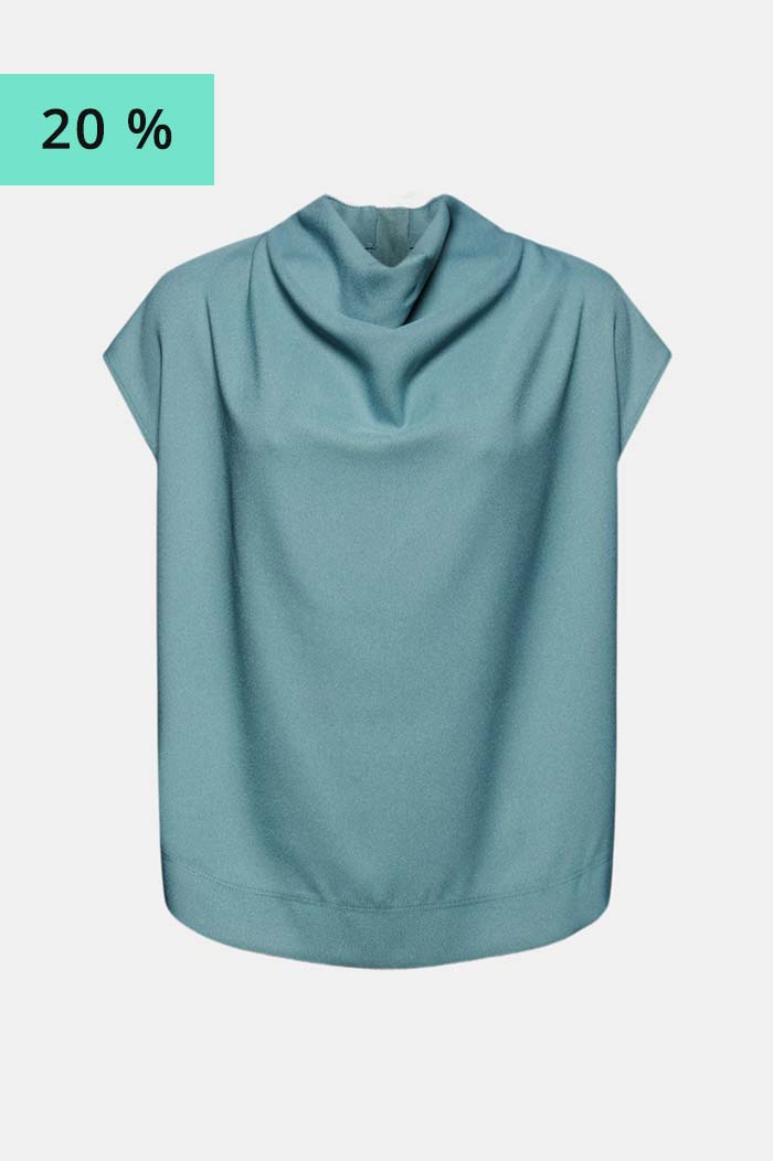 Top Façon Blouse En Crêpe À Col Bénitier