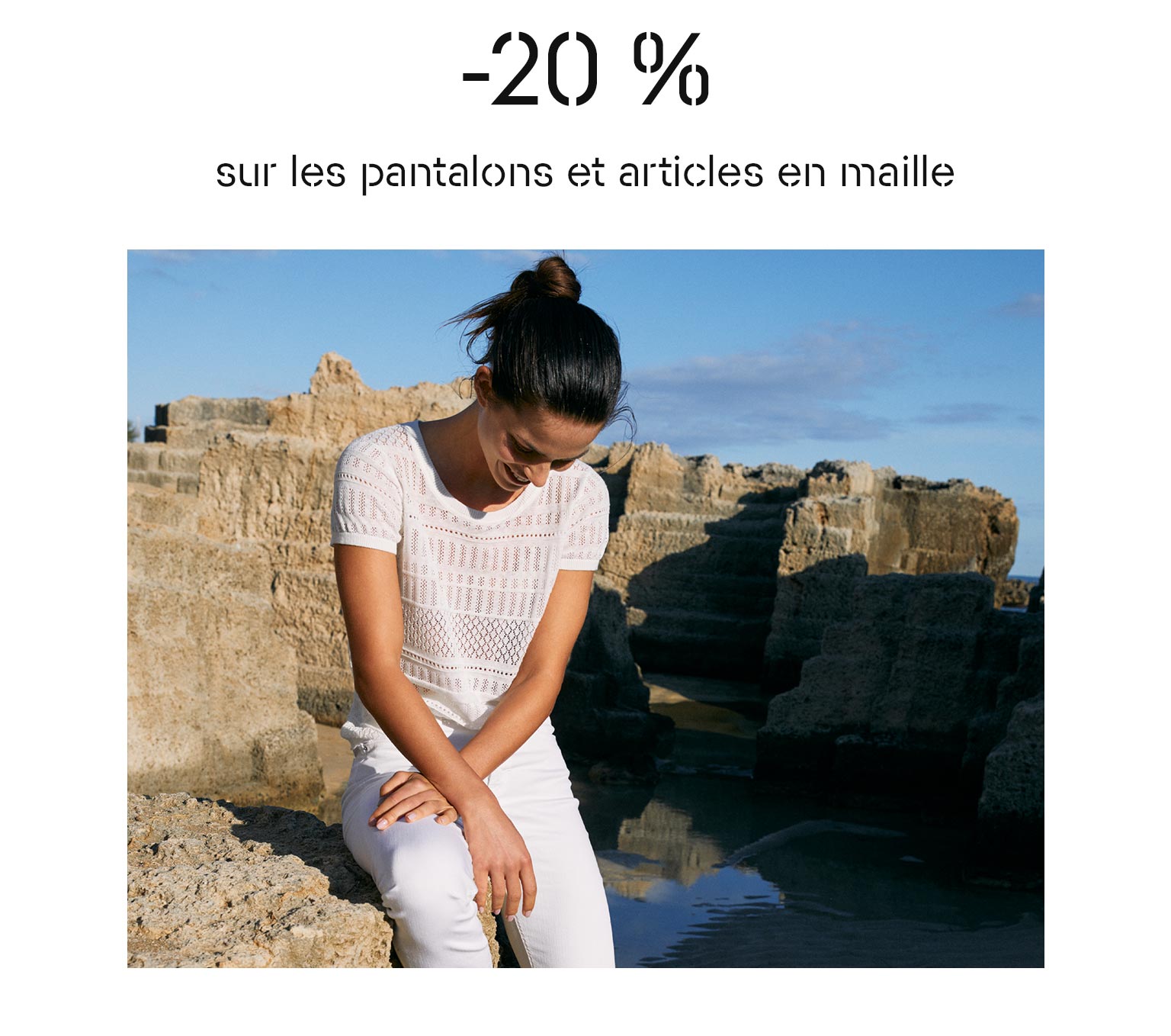 sur les pantalons et articles en maille