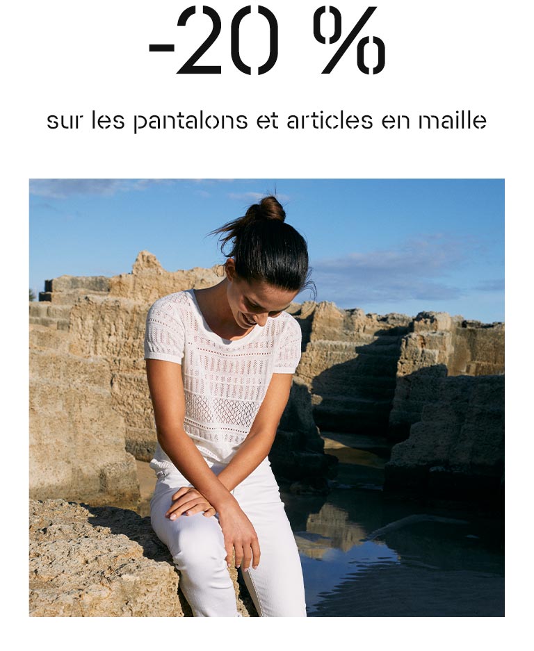 sur les pantalons et articles en maille