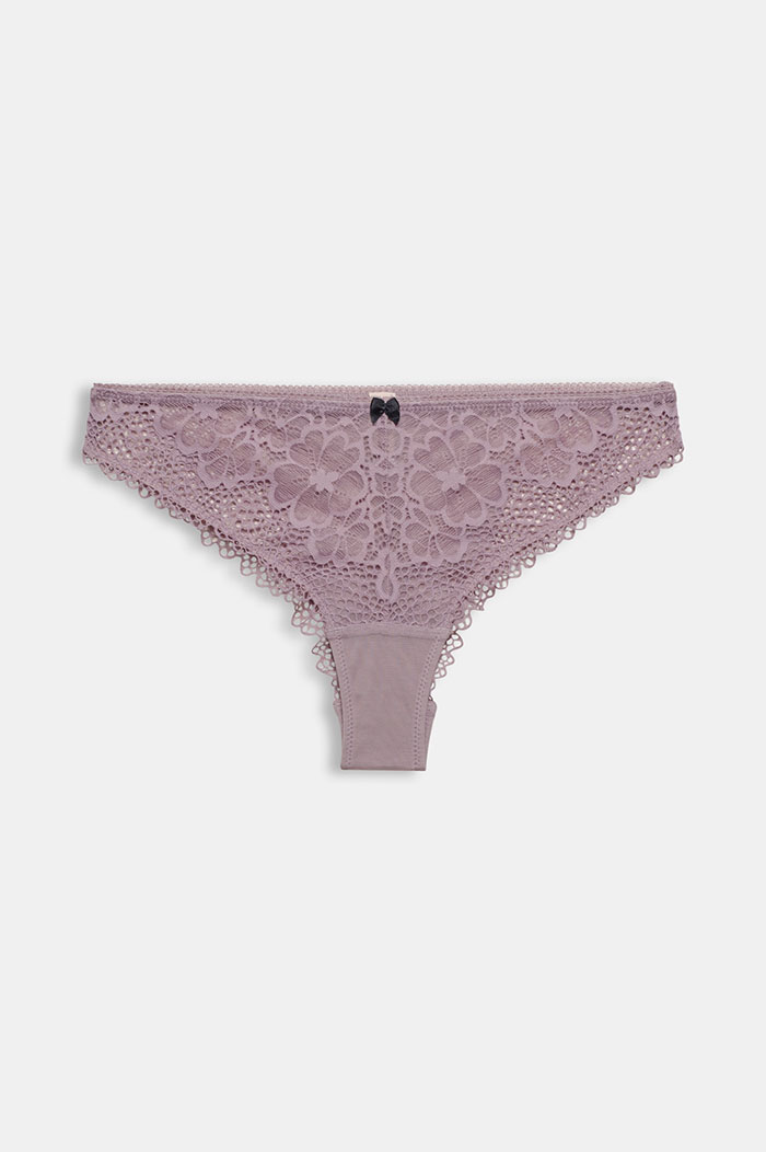 En Matière Recyclée Slip Taille Basse En Dentelle