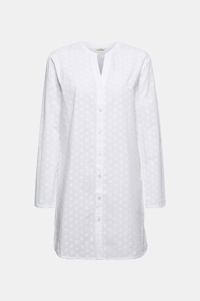 Chemise De Nuit À Broderie 100 Coton Biologique