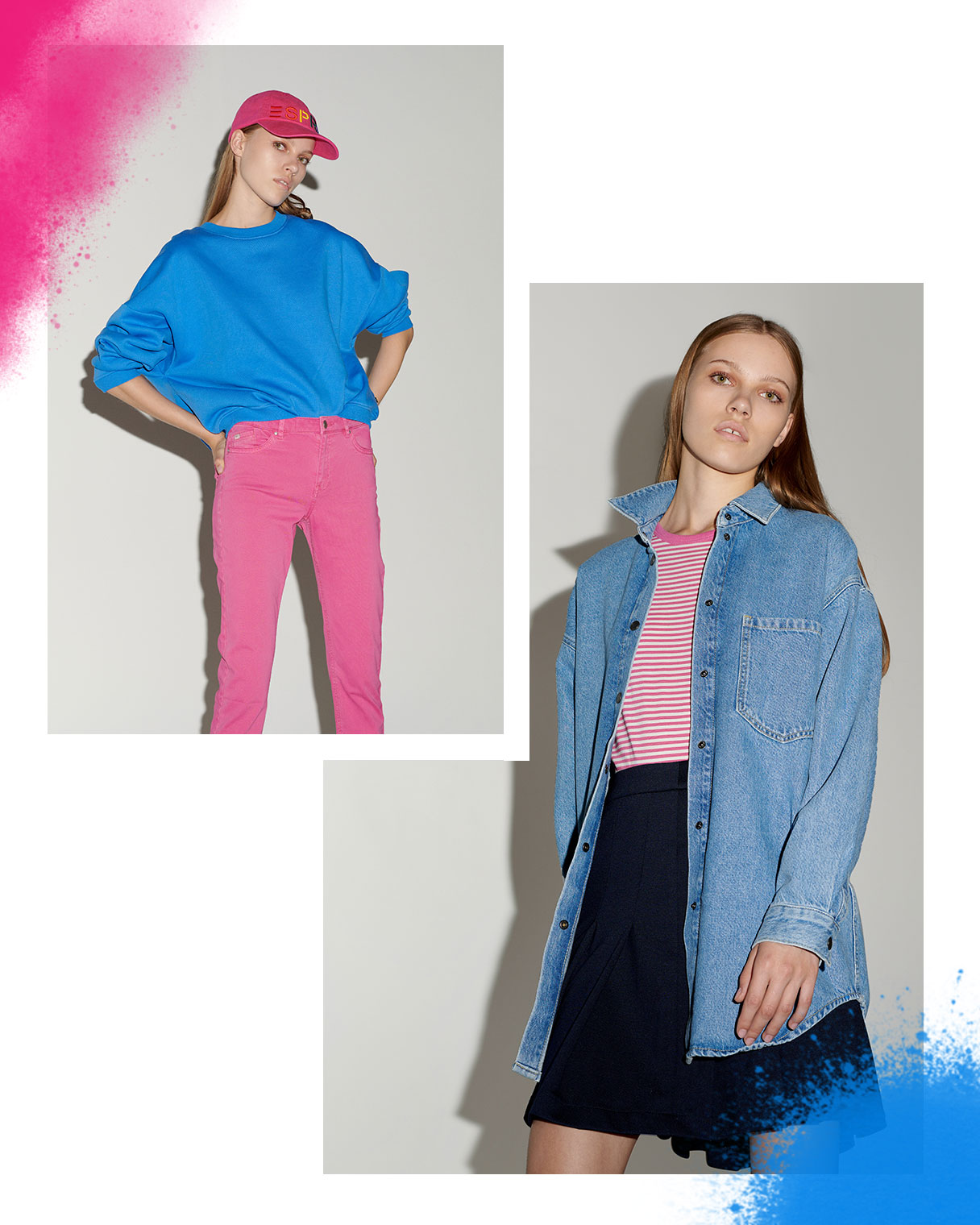 Utilisez le rose et le bleu pour du colour blocking : 