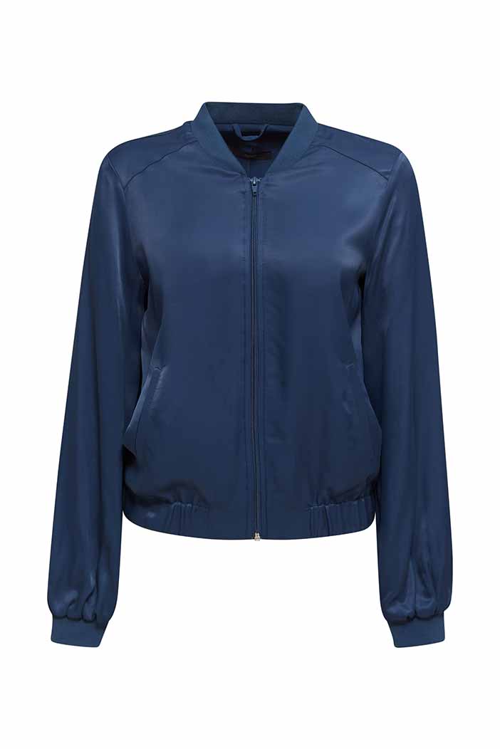 Bomber Jacke Aus Satin