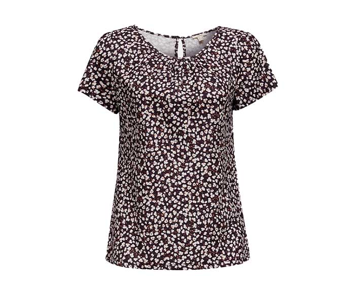 Jersey Stretch Bluse Mit Struktur Recycelt