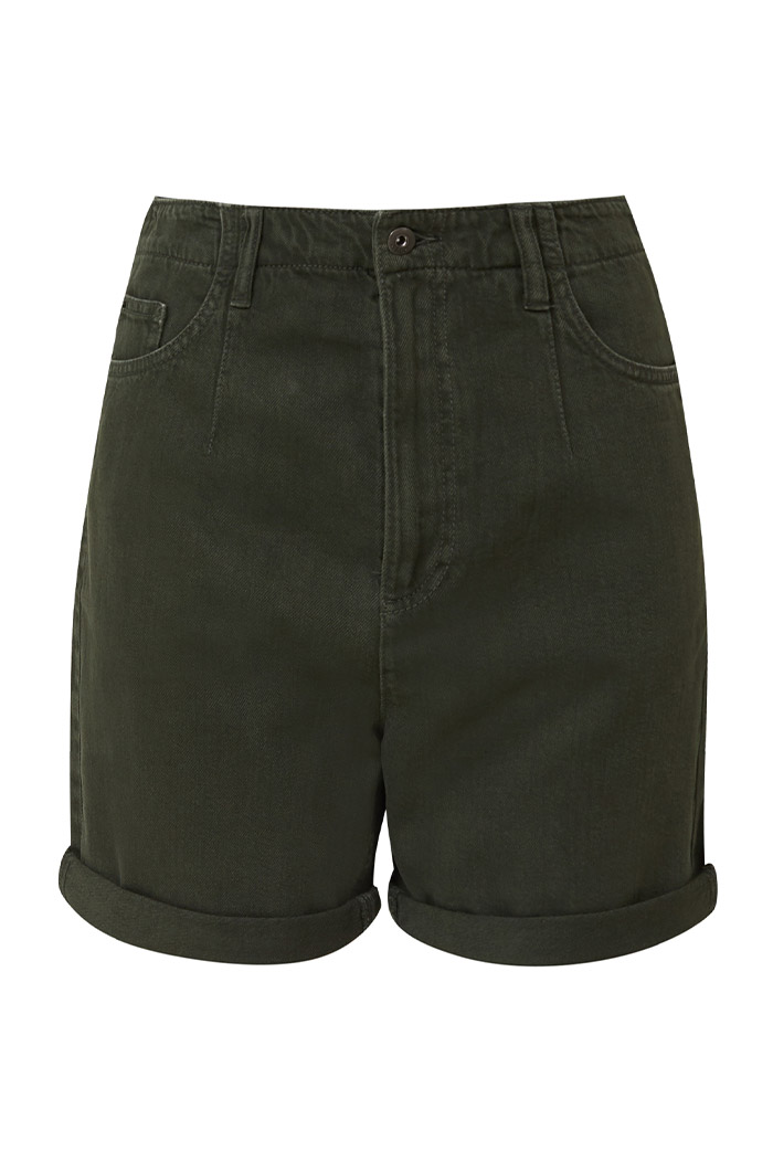 Mit Leinen High Waist Shorts