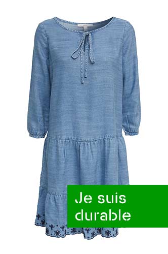 En Tencel™ La Robe En Denim À Broderies